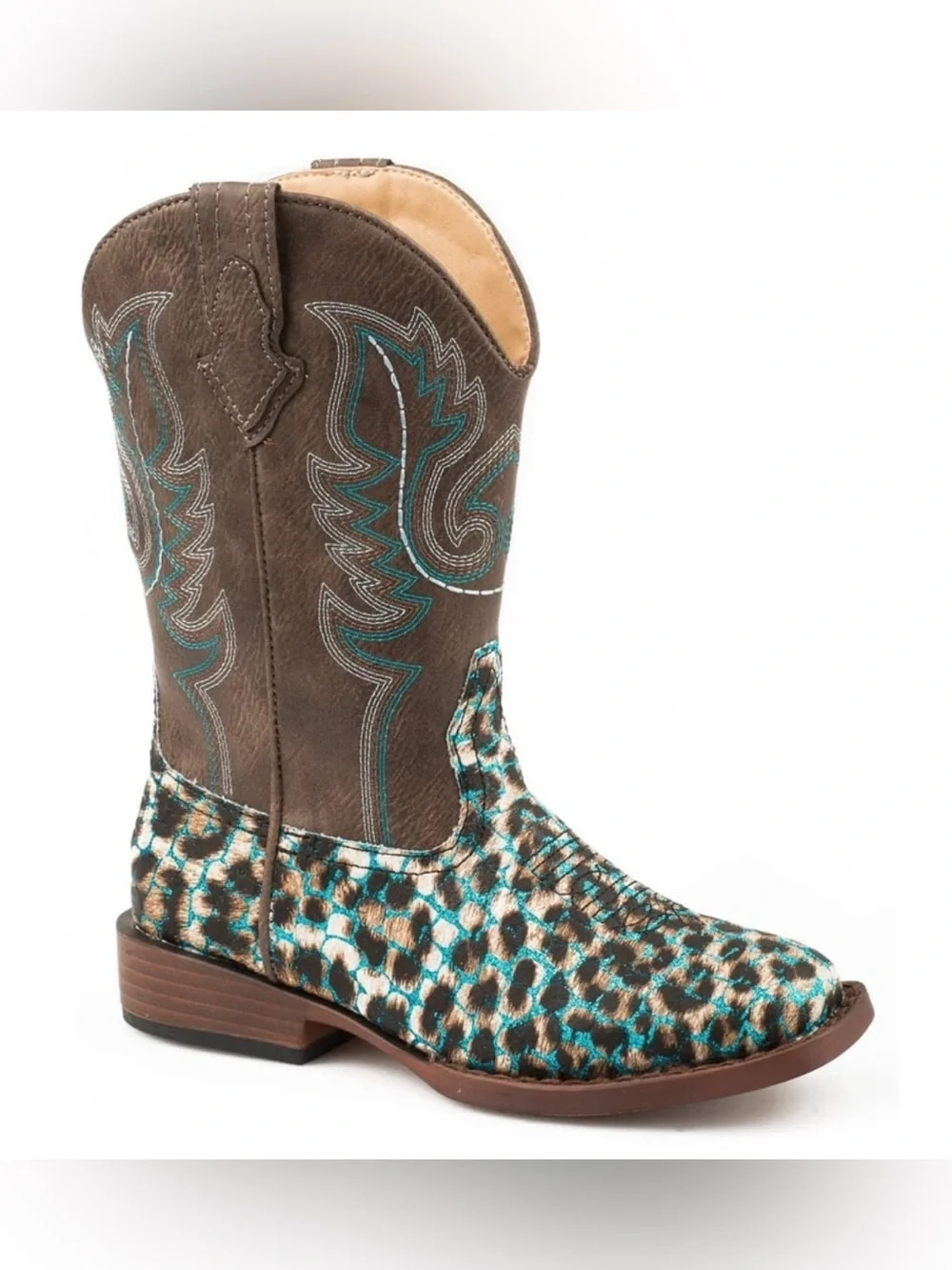 Roper Glitter Leopard western boots little kids youth gir size 13 cowboy cowgirl